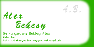 alex bekesy business card