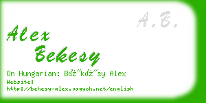 alex bekesy business card